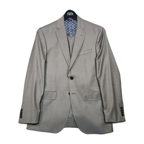 Ted Baker Endurance Suit Mens 38S Pants 31x27 Italian Fabric Toupe Gray Jay Ct